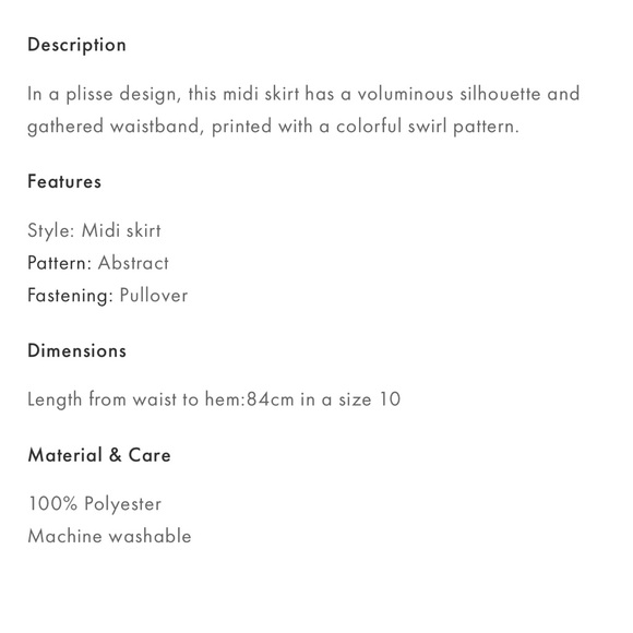 Oliver Bonas Midi Skirt- UK size 6 US size 2 - Picture 2 of 3